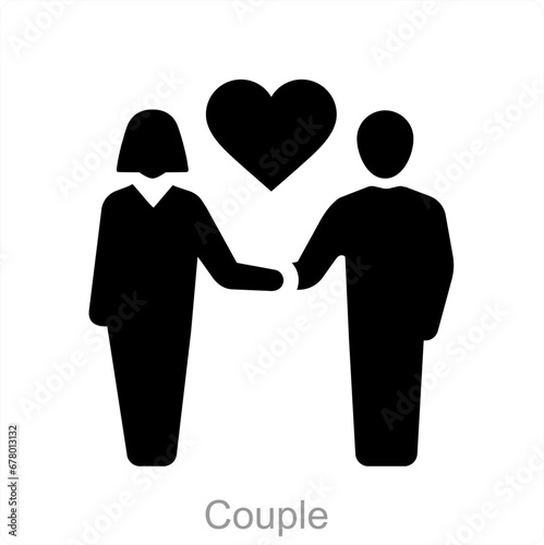 Couple and lovely couple icon concept