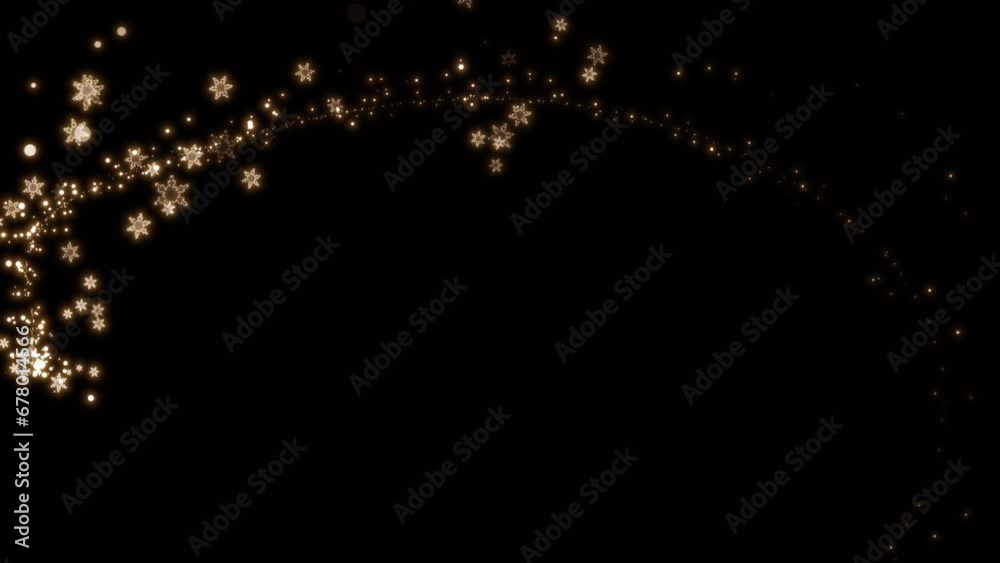 Glow Particle with Snowflake Trail on Alpha Channel. This work has alpha channel you can place on footage or background.