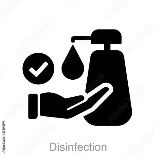 Disinfection and dirty icon concept