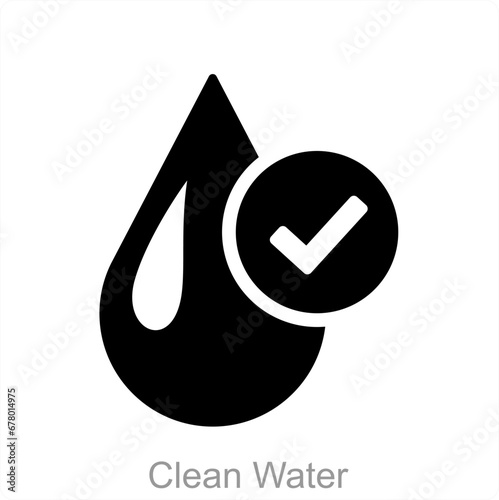 Clean Water and water icon concept photo