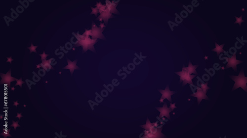 Vector Magical Glowing Background with Silver and Purple Falling Stars on Black. Christmass and New Year Poster. Glittery Confetti Frame. Sparkle Star Night Banner Design.