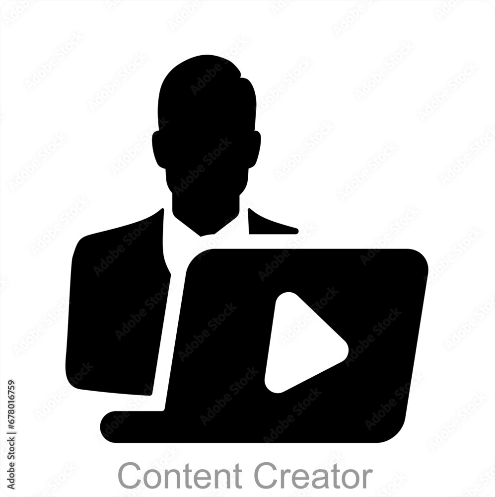 Content Creator and artist icon concept Content Creator and artist icon concept