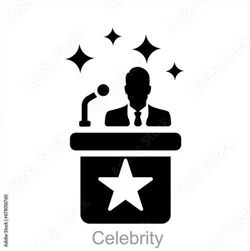 Celebrity and speech icon concept 