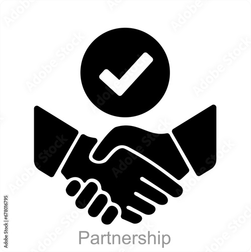 Partnership and deal icon concept 