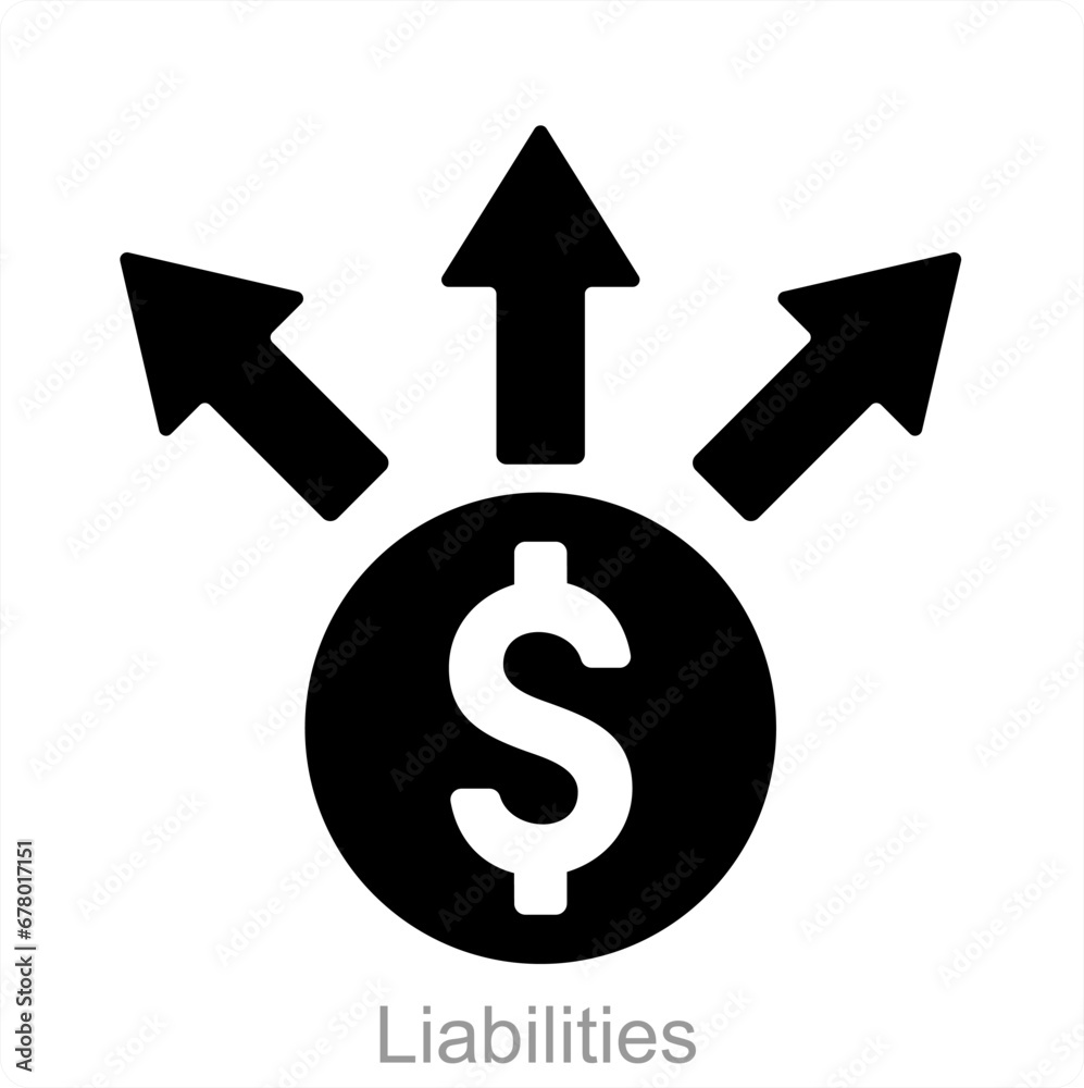 Liabilities and money icon concept Liabilities and money icon concept