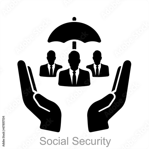 Social Security and people icon concept 