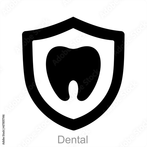 Dental and dental health care icon concept 