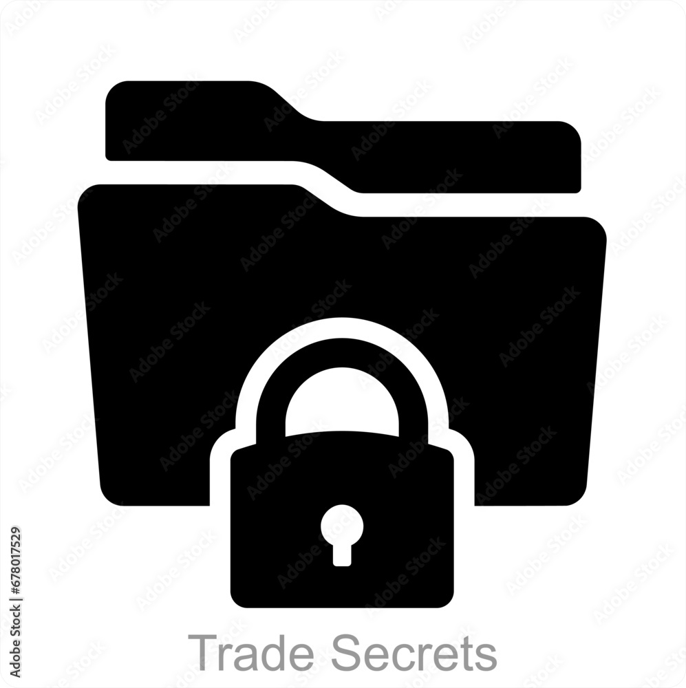 Trade Secrets and folder safety icon concept Trade Secrets and folder safety icon concept
