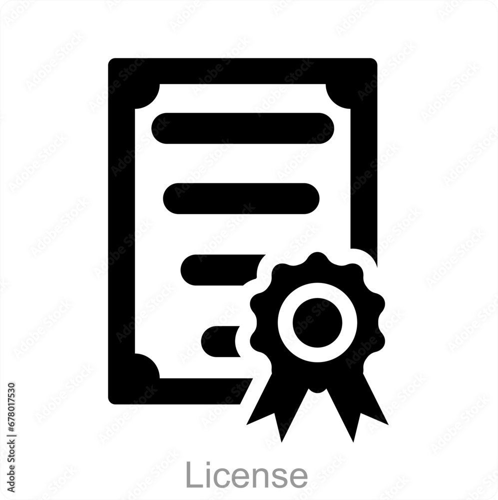 License and document icon concept License and document icon concept