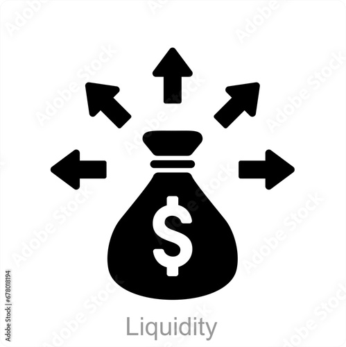 Liquidity and funds icon concept 