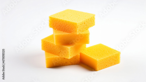 Sponge for washing dishes on white background.