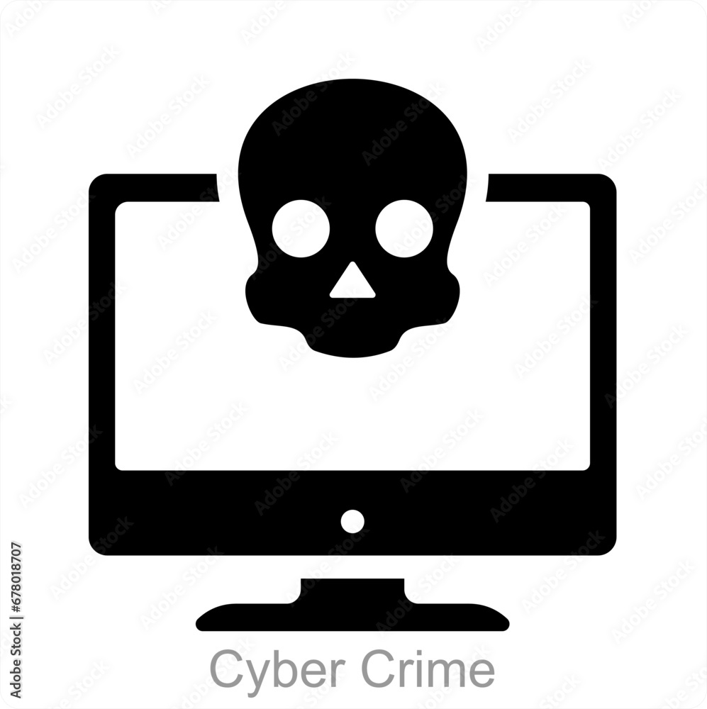 Cyber Crime and cyber icon concept Cyber Crime and cyber icon concept