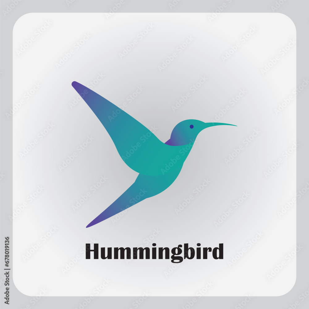 Hummingbird logo design with blue gradient color Hummingbird logo design with blue gradient color
