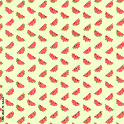 seamless background with cute watermelon pattern design