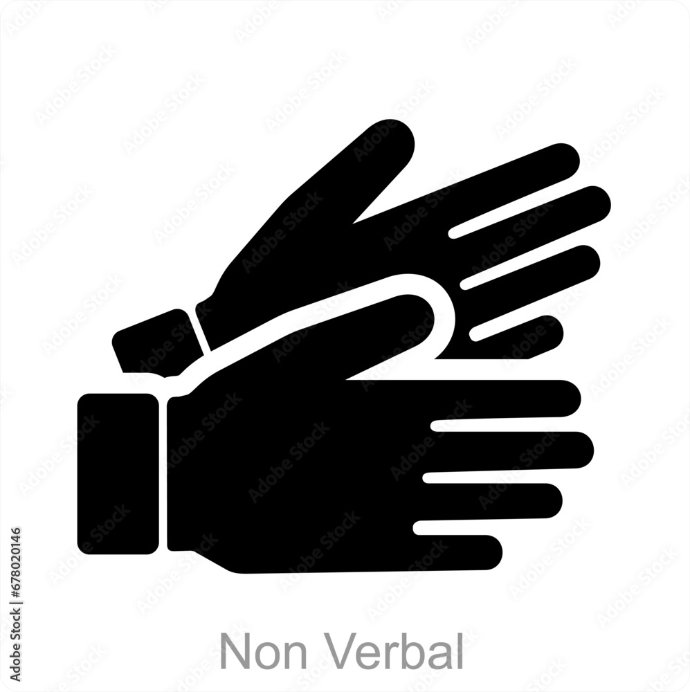 Obraz premium Non Verbal and hands icon concept