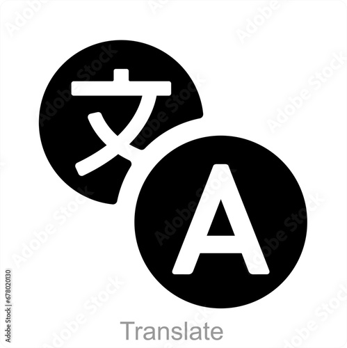 Translate and interpreter icon concept