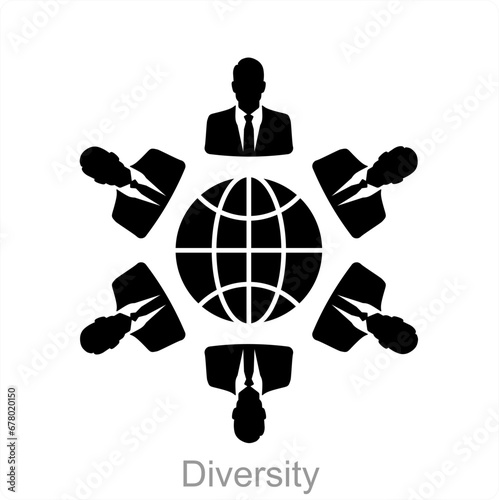 Diversity and combine icon concept