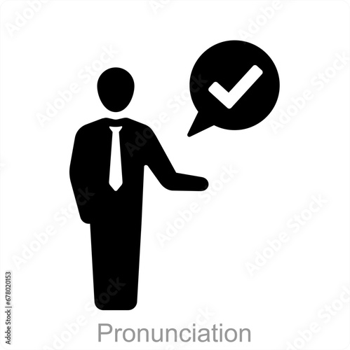 Pronunciation and speak icon concept