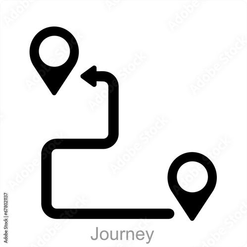 Journey and map icon concept