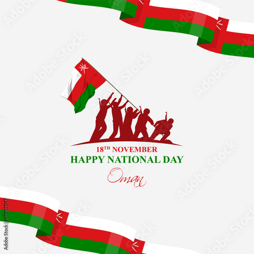 Vector illustration of Oman National Day social media feed template