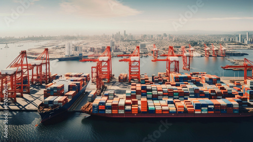 Container Ballet: Aerial Dance of Shipping at the Dock, Generative AI