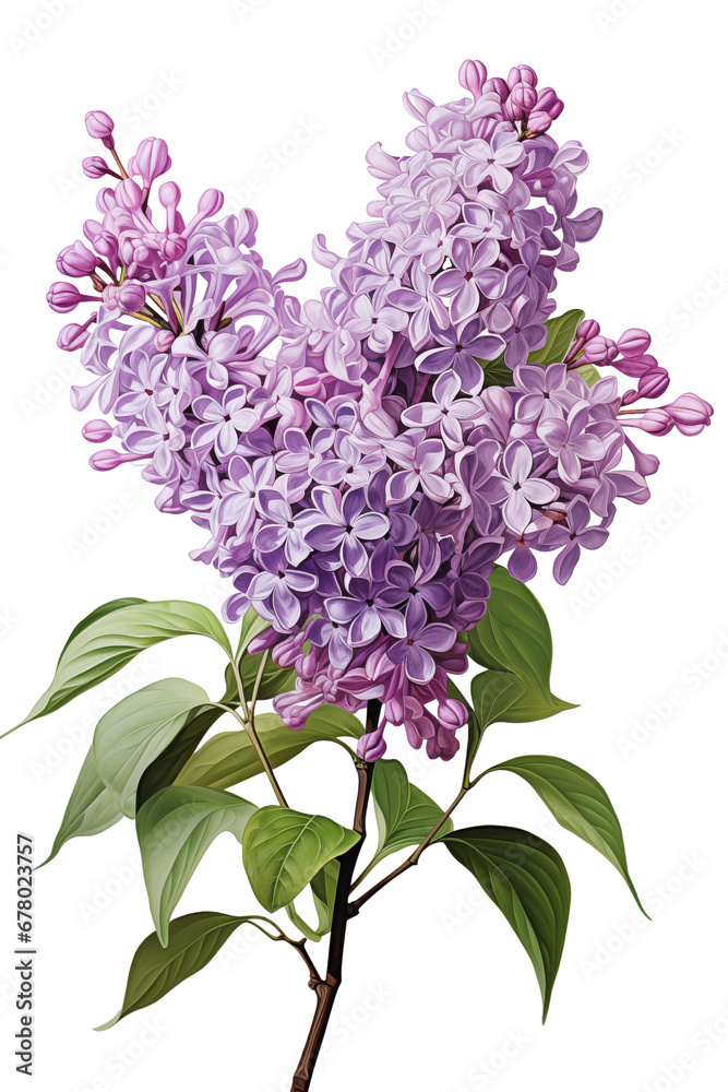 Obraz premium Lilac or Syringa flower in purple, transparent background