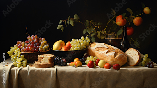 A table topped with a bowl of fruit