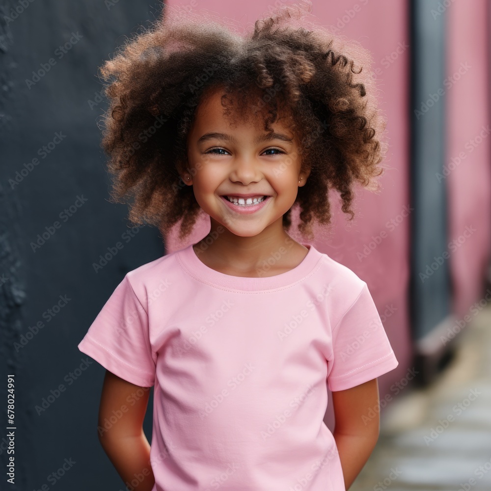 Little girl wearing blank tshirt for mockup Little girl wearing blank tshirt for mockup