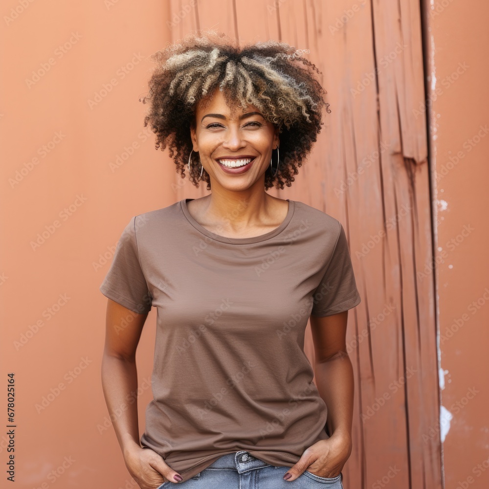 Black woman wearing blank empty t-shirt for mockup Black woman wearing blank empty t-shirt for mockup