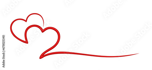 The symbol of a red stylized hearts. 