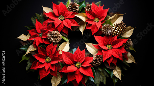 A wreath with poinsettis © Tariq