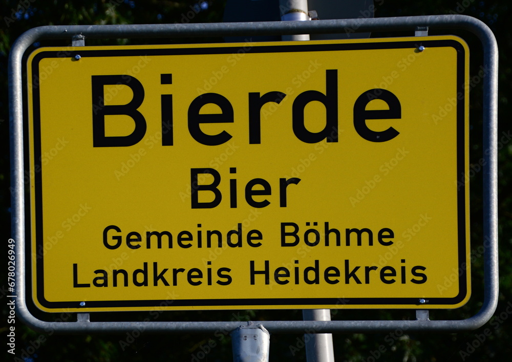 Fototapeta premium City Limit of the Village Bierde, Lower Saxony