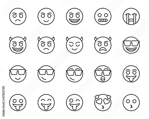 Outline icons set for Emojis.