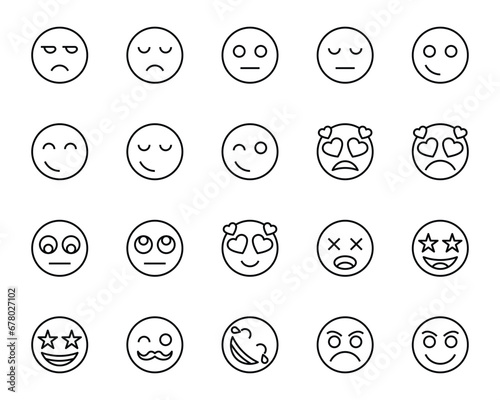 Outline icons set for Emojis.