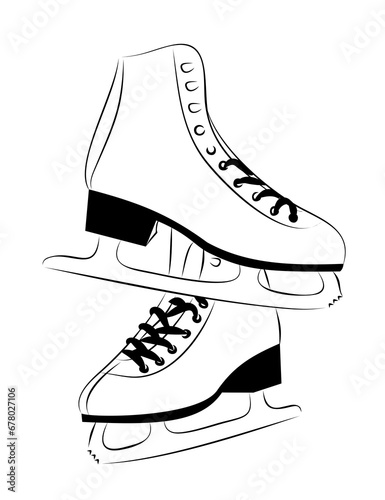 Sketch of the sports figured skates.
