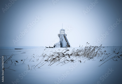 lighthouse on the seashore in Oulu, Finland