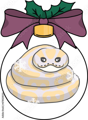 Ball python snake christmas clipart
