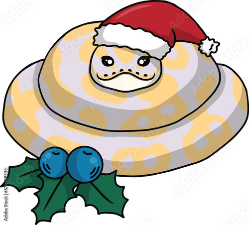 Ball python snake christmas clipart