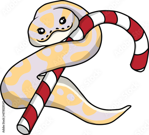 Ball python snake christmas clipart