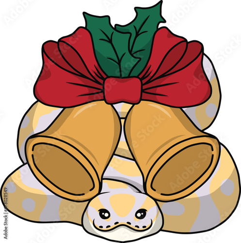 Ball python snake christmas clipart