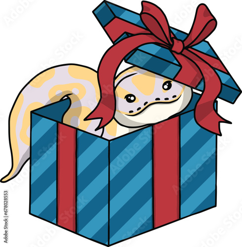 Ball python snake christmas clipart