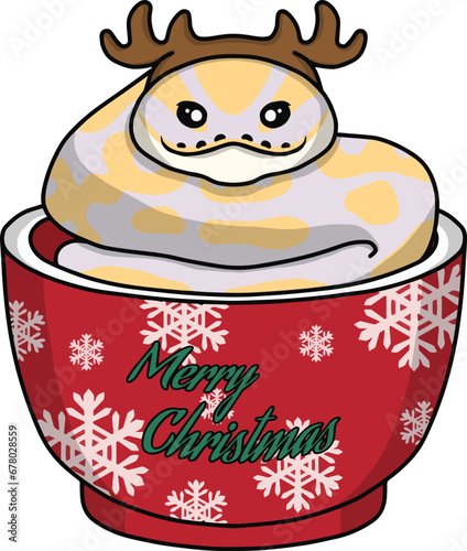 Ball python snake christmas clipart