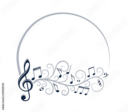 Frame with stylized musical notes.
