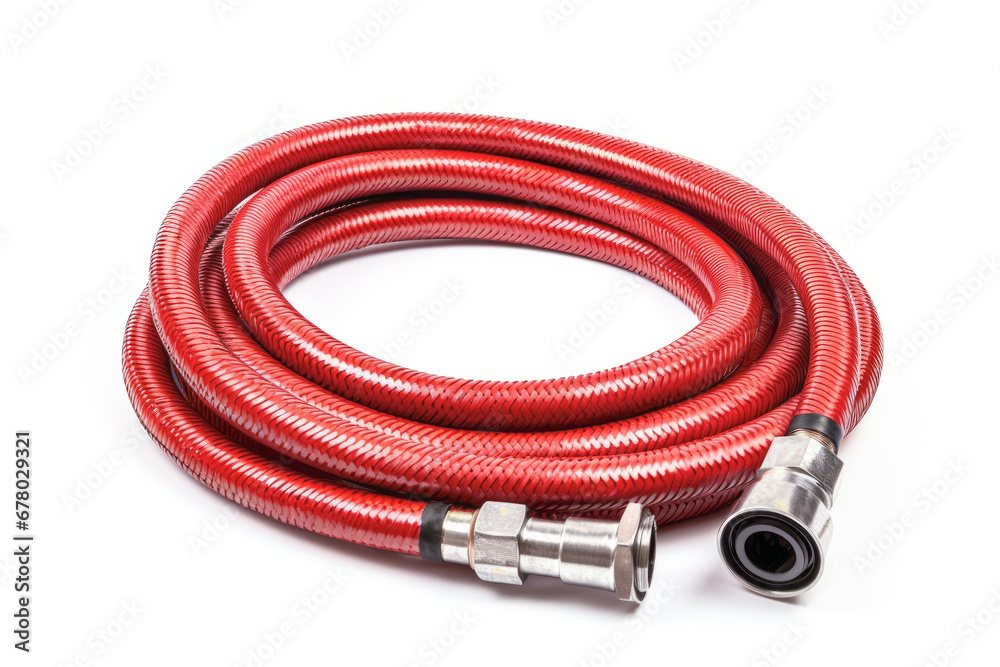 A coiled hosepipe, perfect for garden watering, with a durable plastic construction for longevity. A coiled hosepipe, perfect for garden watering, with a durable plastic construction for longevity.