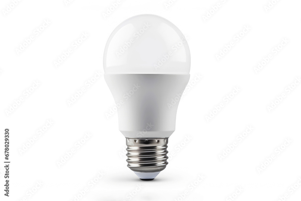 Isolated view of a single white bulb, representing the idea of energy conservation and the innovative use of technology. Isolated view of a single white bulb, representing the idea of energy conservation and the innovative use of technology.