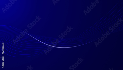 Futuristic technology concept. Dark blue abstract background with glowing lines. Modern blue gradient.