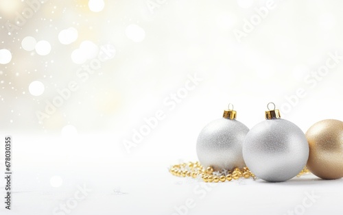 Christmas white background with christmas balls