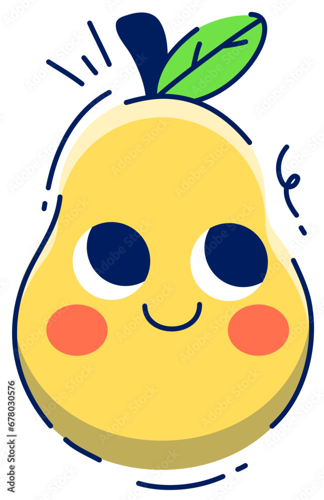 Obraz premium Peer Cute Fruit Sticker