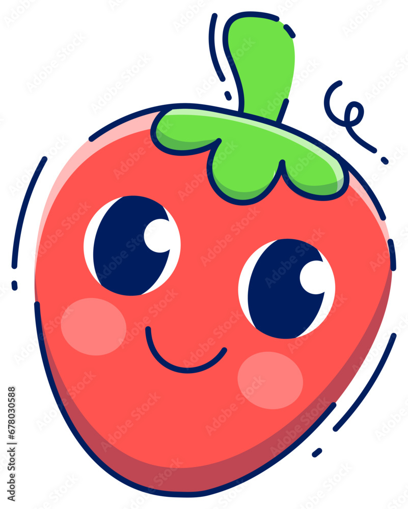 Obraz premium Strawberry Cute Fruit Sticker