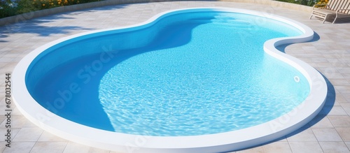 Constructing fiberglass swimming pools and landscaping for installation Copy space image Place for adding text or design
